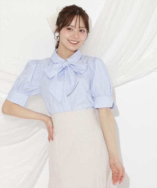 WILLSELECTION(ウィルセレクション)の「刺繍ストライプパフブラウス(シャツ/ブラウス・レディース・ブルー系その他/ホワイト系その他/オフホワイト・FREE)」の17枚目の写真