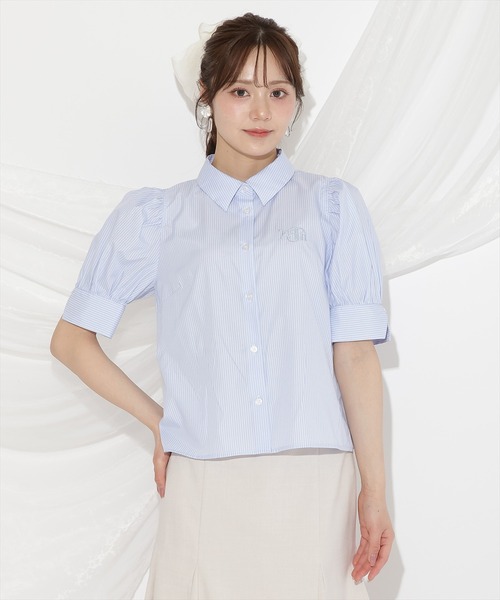 WILLSELECTION(ウィルセレクション)の「刺繍ストライプパフブラウス(シャツ/ブラウス・レディース・ブルー系その他/ホワイト系その他/オフホワイト・FREE)」の16枚目の写真