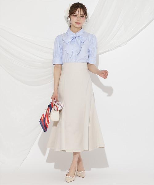 WILLSELECTION(ウィルセレクション)の「刺繍ストライプパフブラウス(シャツ/ブラウス・レディース・ブルー系その他/ホワイト系その他/オフホワイト・FREE)」の11枚目の写真
