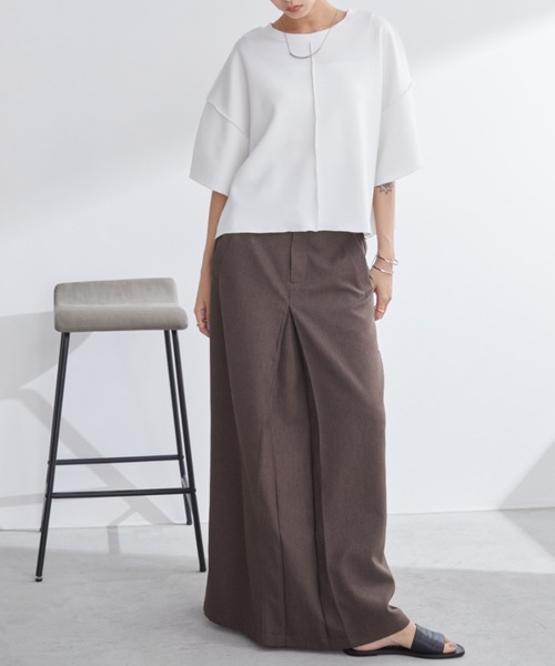 Aunt Marie's(アントマリーズ)の「配色メロークロップドTシャツ(Tシャツ/カットソー・レディース・ネイビー/ホワイト/グレー・FREE)」の19枚目の写真