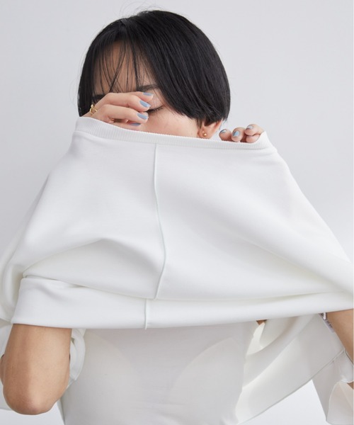 Aunt Marie's(アントマリーズ)の「配色メロークロップドTシャツ(Tシャツ/カットソー・レディース・ネイビー/ホワイト/グレー・FREE)」の7枚目の写真