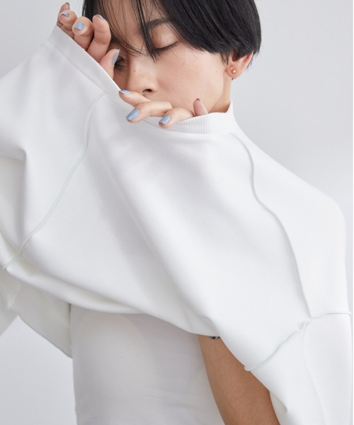 Aunt Marie's(アントマリーズ)の「配色メロークロップドTシャツ(Tシャツ/カットソー・レディース・ネイビー/ホワイト/グレー・FREE)」の8枚目の写真