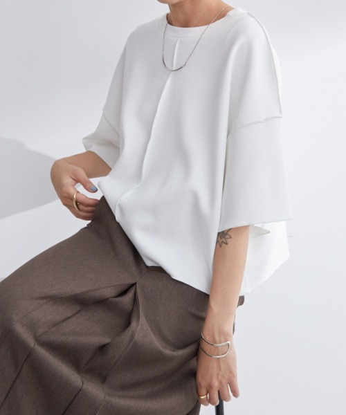 Aunt Marie's(アントマリーズ)の「配色メロークロップドTシャツ(Tシャツ/カットソー・レディース・ネイビー/ホワイト/グレー・FREE)」の10枚目の写真