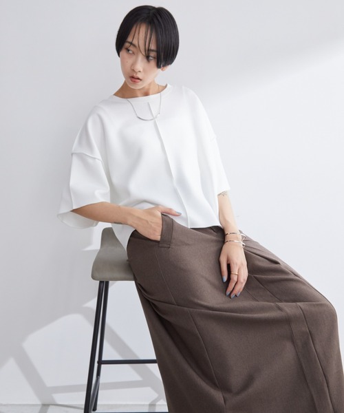 Aunt Marie's(アントマリーズ)の「配色メロークロップドTシャツ(Tシャツ/カットソー・レディース・ネイビー/ホワイト/グレー・FREE)」の12枚目の写真