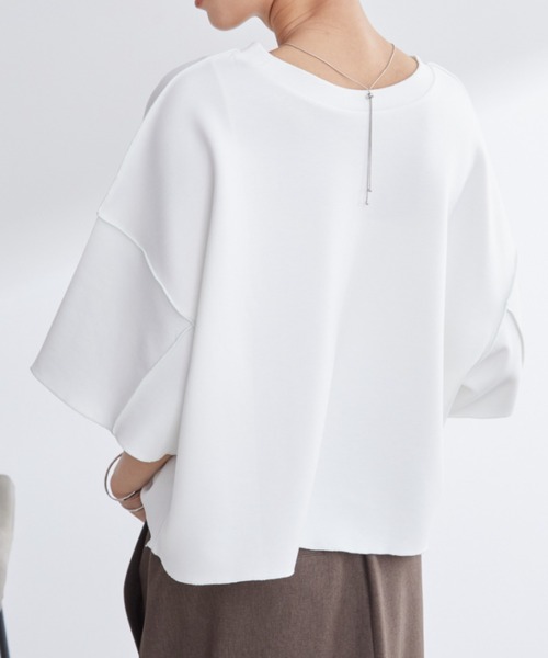 Aunt Marie's(アントマリーズ)の「配色メロークロップドTシャツ(Tシャツ/カットソー・レディース・ネイビー/ホワイト/グレー・FREE)」の14枚目の写真