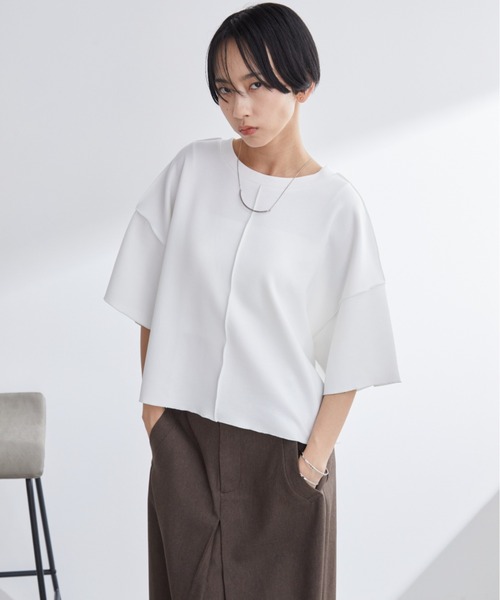 Aunt Marie's(アントマリーズ)の「配色メロークロップドTシャツ(Tシャツ/カットソー・レディース・ネイビー/ホワイト/グレー・FREE)」の18枚目の写真