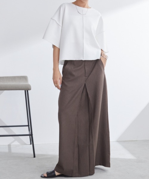 Aunt Marie's(アントマリーズ)の「配色メロークロップドTシャツ(Tシャツ/カットソー・レディース・ネイビー/ホワイト/グレー・FREE)」の20枚目の写真