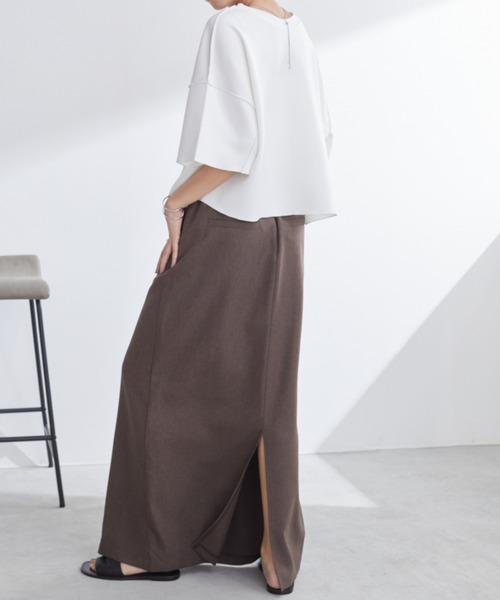 Aunt Marie's(アントマリーズ)の「配色メロークロップドTシャツ(Tシャツ/カットソー・レディース・ネイビー/ホワイト/グレー・FREE)」の22枚目の写真