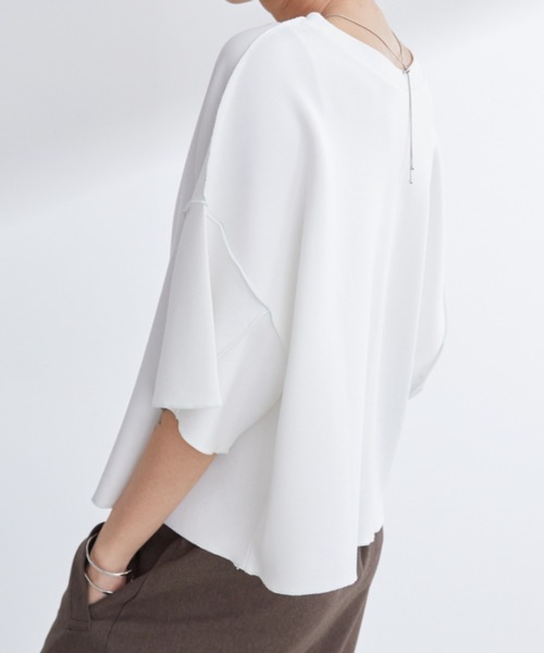 Aunt Marie's(アントマリーズ)の「配色メロークロップドTシャツ(Tシャツ/カットソー・レディース・ネイビー/ホワイト/グレー・FREE)」の17枚目の写真