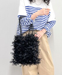 【CASSELINI/キャセリーニ】チュールリボンコードトートバッグ