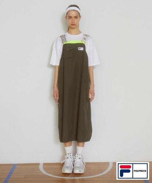 FRAPBOIS（フラボア）の「FILA×FRAPBOISジャンパースカート（ジャンパースカート・レディース・カーキ/ブラック・0/1）」の3枚目の写真