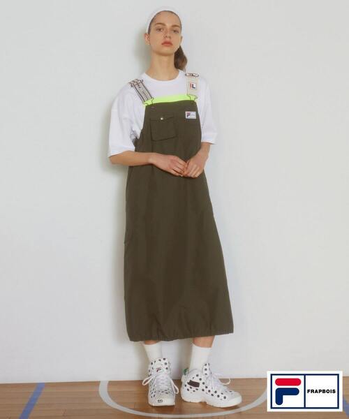 FRAPBOIS（フラボア）の「FILA×FRAPBOISジャンパースカート（ジャンパースカート・レディース・カーキ/ブラック・0/1）」の11枚目の写真
