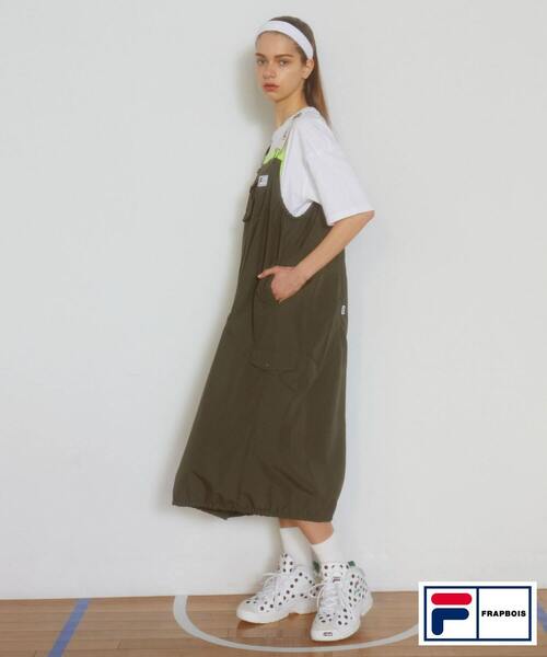 FRAPBOIS（フラボア）の「FILA×FRAPBOISジャンパースカート（ジャンパースカート・レディース・カーキ/ブラック・0/1）」の12枚目の写真