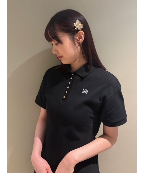 FURFUR ロゴ刺繍ポロシャツミニワンピース セール】ロゴ刺繍ポロシャツミニワンピース（ワンピース