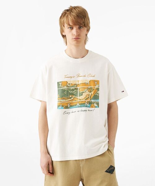tommy jeans(トミー ジーンズ)の「リラックスビーチクラブグラフィックTシャツ(Tシャツ/カットソー・メンズ・ホワイト/ネイビー・LARGE/MEDIUM/X-LARGE/SMALL)」の21枚目の写真