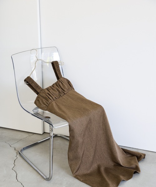 select MOCA（セレクトモカ）の「ギャザーベアキャミワンピース（ワンピース・レディース・ブラウン/チャコールグレー/グレイッシュベージュ・FREE）」の14枚目の写真