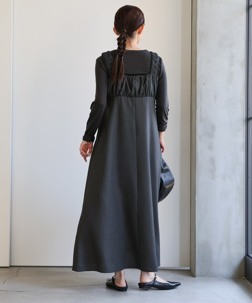 select MOCA（セレクトモカ）の「ギャザーベアキャミワンピース（ワンピース・レディース・ブラウン/チャコールグレー/グレイッシュベージュ・FREE）」の18枚目の写真