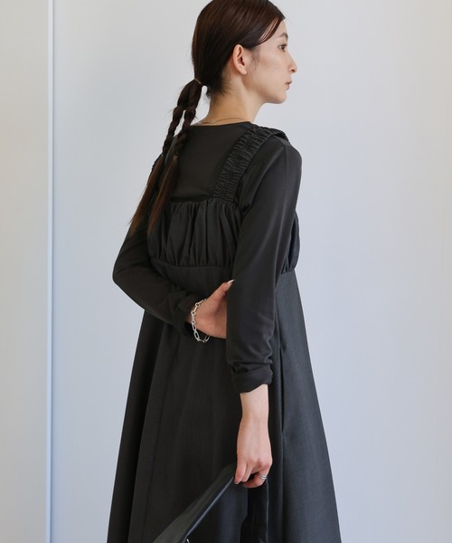 select MOCA（セレクトモカ）の「ギャザーベアキャミワンピース（ワンピース・レディース・ブラウン/チャコールグレー/グレイッシュベージュ・FREE）」の17枚目の写真