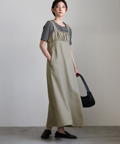 select MOCA（セレクトモカ）の「ギャザーベアキャミワンピース（ワンピース・レディース・ブラウン/チャコールグレー/グレイッシュベージュ・FREE）」の22枚目の写真