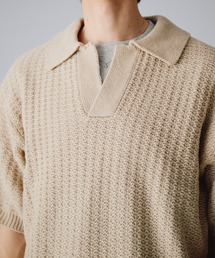 Adoon plain（アドーンプレーン）の「【新色追加】SKIPPER SHORT SLEEVE SUMMER KNIT POLO / スキッパーショートスリーブサマーニットポロ（ポロシャツ）」