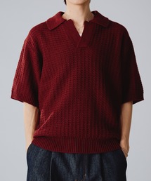 Adoon plain（アドーンプレーン）の「【新色追加】SKIPPER SHORT SLEEVE SUMMER KNIT POLO / スキッパーショートスリーブサマーニットポロ（ポロシャツ）」