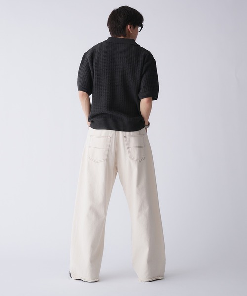 Adoon plain(アドーンプレーン)の「【新色追加】SKIPPER SHORT SLEEVE KNIT POLO / スキッパーショートスリーブニットポロ(ポロシャツ・メンズ・ダークグレー/ベージュ/ブルー/ライトグレー・MEDIUM/LARGE)」の19枚目の写真