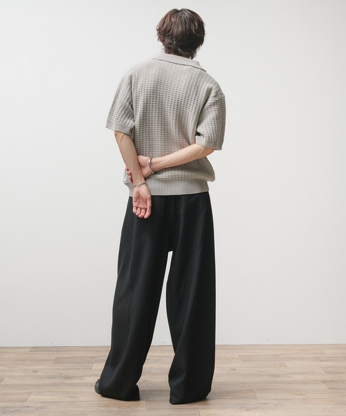 Adoon plain(アドーンプレーン)の「【新色追加】SKIPPER SHORT SLEEVE KNIT POLO / スキッパーショートスリーブニットポロ(ポロシャツ・メンズ・ダークグレー/ベージュ/ブルー/ライトグレー・MEDIUM/LARGE)」の11枚目の写真