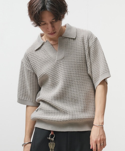 rough&swell TRICOLOR SKIPPER 半袖スキッパーポロ 35％OFF】 rough&swell TRICOLOR SKIPPER 半袖スキッパーポロ