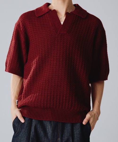 新色追加】SKIPPER SHORT SLEEVE SUMMER KNIT POLO / スキッパー