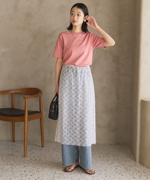 AMERICAN HOLIC(アメリカンホリック)の「きれいめコットンベーシックTシャツ(5分袖)(Tシャツ/カットソー・レディース・ブラック/その他6/ピンク/ホワイト系その他/オフホワイト/チャコールグレー・L/M)」の20枚目の写真