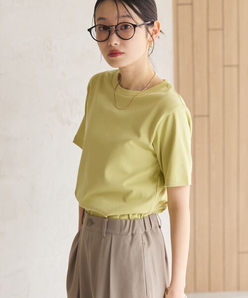 AMERICAN HOLIC(アメリカンホリック)の「きれいめコットンベーシックTシャツ(5分袖)(Tシャツ/カットソー・レディース・ブラック/その他6/ピンク/ホワイト系その他/オフホワイト/チャコールグレー・L/M)」の6枚目の写真