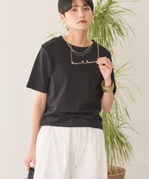 きれいめコットンベーシックTシャツ(5分袖)