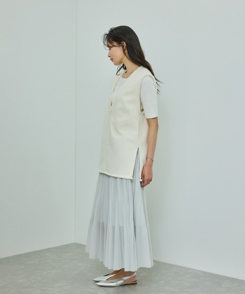 ROPE'（ロペ）の「【洗える】【WEB・一部店舗限定】前後2WAYボートネックリブ5分袖ニット（ニット/セーター・レディース・オフホワイト/ピンク/ブラック/ブルー・FREE）」の17枚目の写真