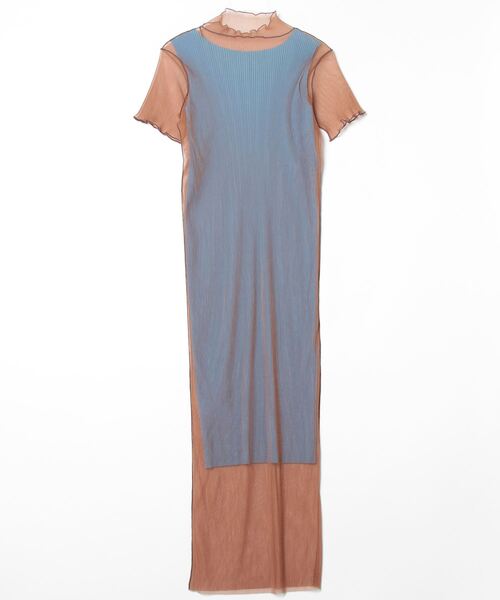 kotohayokozawa（コトハヨコザワ）の「kotohayokozawa SHEER LAYERED SHORT SLEEVE DRESS TDX5-S03（ドレス・レディース・ブラウン/ライトブルー/グリーン・MEDIUM/SMALL）」の12枚目の写真