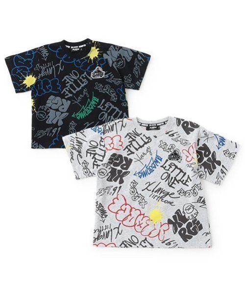 XLARGE KIDS(エクストララージキッズ)の「グラフィティ総柄半袖Tシャツ(Tシャツ/カットソー・キッズ・トップグレー/ブラック・110cm/80cm/90cm/100cm/120cm/130cm/140cm)」の11枚目の写真
