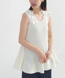 PICCIN（ピッチン）の「【WEB限定】フラワーショルダーニットチュニック（キャミソール）」