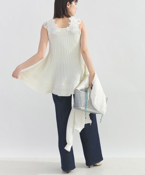 PICCIN(ピッチン)の「【WEB限定】フラワーショルダーニットチュニック(キャミソール・レディース・ブラック/オフホワイト・L/M)」の9枚目の写真