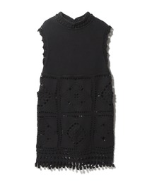 boussole（ブソル）の「BOUSSOLE / クロシェ ミニワンピース《ESTNATION EXCLUSIVE》（ワンピース）」