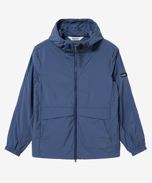 AIGLE(エーグル)の「UVカット 撥水ライトウェイトフーデッド ナイロンジャケット(ナイロンジャケット・メンズ・ブルー/ライトグリーン・M/L/S)」の9枚目の写真