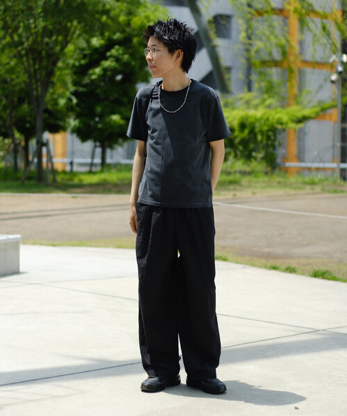 WHIMSIC（ウィムジック）の「【UNISEX/SET対応】シアサッカーストライプルーズフィットイージーパンツ（その他パンツ・レディース・ブラック/ベージュ・FREE）」の7枚目の写真