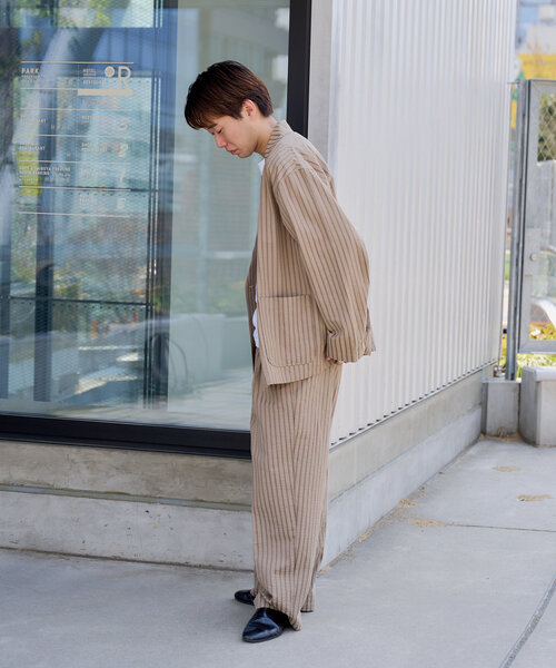 セール】【UNISEX/SET対応】シアサッカーストライプルーズ