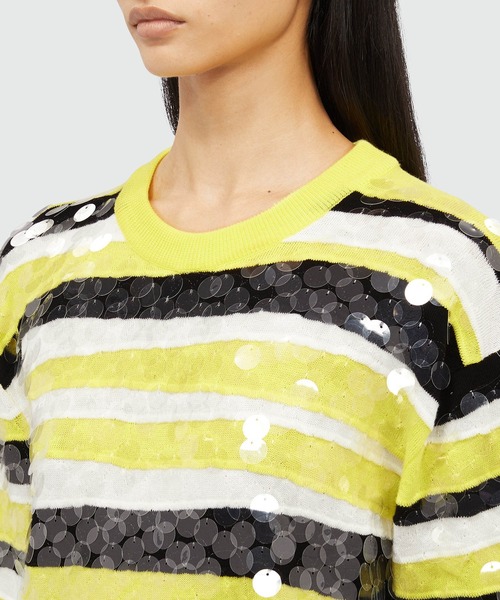 MSGM(エムエスジーエム)の「スパンコール グラフィックWAVE コットンニット(ニット/セーター・レディース・イエロー系・S)」の5枚目の写真