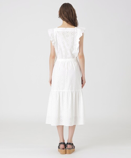 BLUE LABEL CRESTBRIDGE（ブルーレーベルクレストブリッジ）の「シャンブレーレーススカート（スカート・レディース・ホワイト/ブルー・38/36）」の5枚目の写真