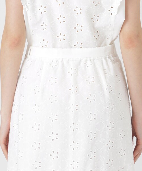 BLUE LABEL CRESTBRIDGE（ブルーレーベルクレストブリッジ）の「シャンブレーレーススカート（スカート・レディース・ホワイト/ブルー・38/36）」の7枚目の写真