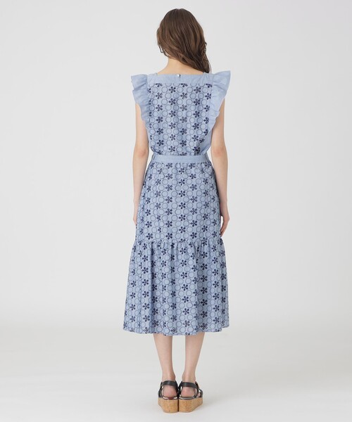 BLUE LABEL CRESTBRIDGE（ブルーレーベルクレストブリッジ）の「シャンブレーレーススカート（スカート・レディース・ホワイト/ブルー・38/36）」の11枚目の写真