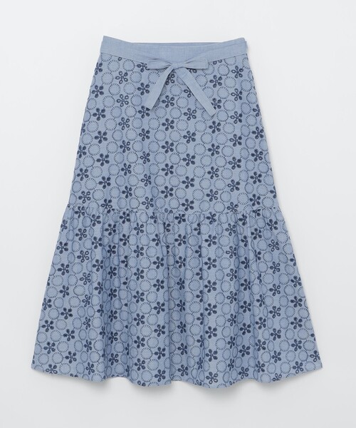 BLUE LABEL CRESTBRIDGE（ブルーレーベルクレストブリッジ）の「シャンブレーレーススカート（スカート・レディース・ホワイト/ブルー・38/36）」の14枚目の写真