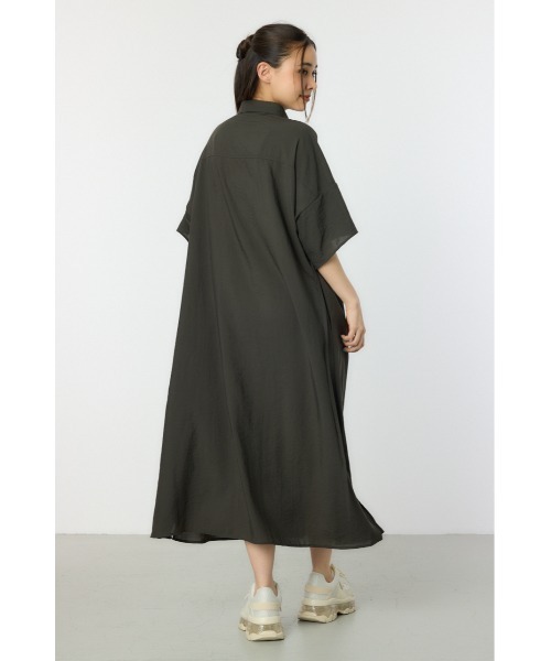 RODEO CROWNS WIDE BOWL（ロデオクラウンズワイドボウル）の「エアリータッチシャツワンピース（シャツワンピース・レディース・チャコールグレー/オフホワイト/オレンジ・FREE）」の7枚目の写真