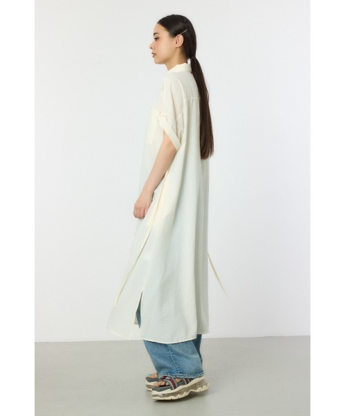 RODEO CROWNS WIDE BOWL（ロデオクラウンズワイドボウル）の「エアリータッチシャツワンピース（シャツワンピース・レディース・チャコールグレー/オフホワイト/オレンジ・FREE）」の16枚目の写真