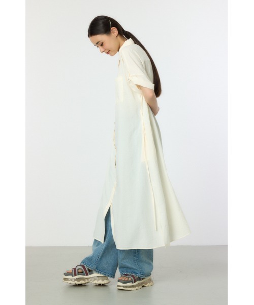 RODEO CROWNS WIDE BOWL（ロデオクラウンズワイドボウル）の「エアリータッチシャツワンピース（シャツワンピース・レディース・チャコールグレー/オフホワイト/オレンジ・FREE）」の17枚目の写真