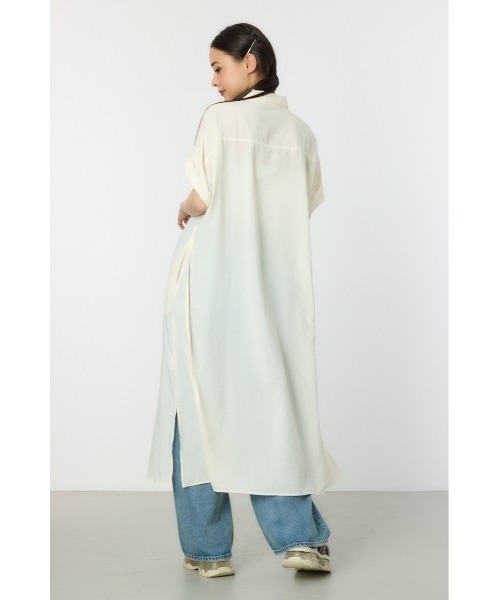 RODEO CROWNS WIDE BOWL（ロデオクラウンズワイドボウル）の「エアリータッチシャツワンピース（シャツワンピース・レディース・チャコールグレー/オフホワイト/オレンジ・FREE）」の19枚目の写真